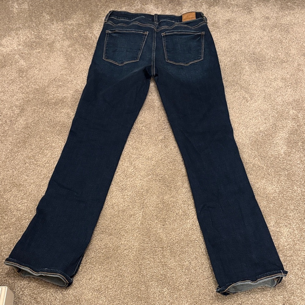 American Eagle Outfitters Dark Indigo High Rise Skinny Kick. Size 4. - Picture 4 of 6